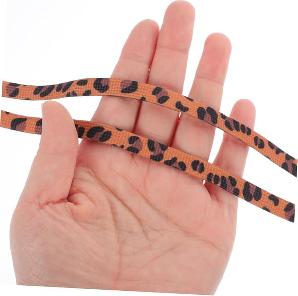 3 par flade snørebånd i polyester med leoparddyreprint 120 cm robuste, smarte til sportssko