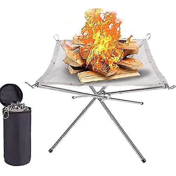 Foldbar Campfire BBQ-Stativ, Bærbar Ildplads Udendørs Stativ
