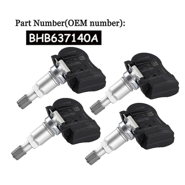 4 kpl/sarja Bhb637140a 433 Mhz Rengaspaineanturi TPMS Yhteensopiva 2 3 5 6 -5 Cx5 -6 Cx6 -9 Cx9 Mx-5 Artz G
