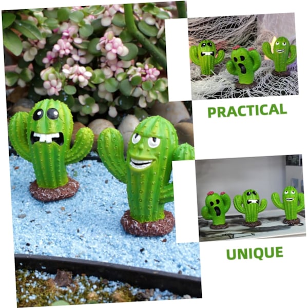 Mini Resin Håndverk Dekorasjoner Mini Kaktus Potteplanter Mini Figurer Dekorasjon