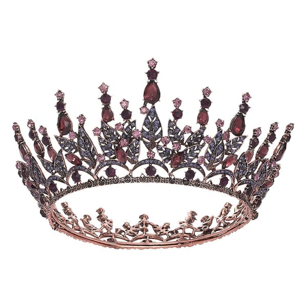 Dronningkrone til Kvinder, Rhinestone Bryllupskrone, Sort Tiara Kostumefest Tilbehør