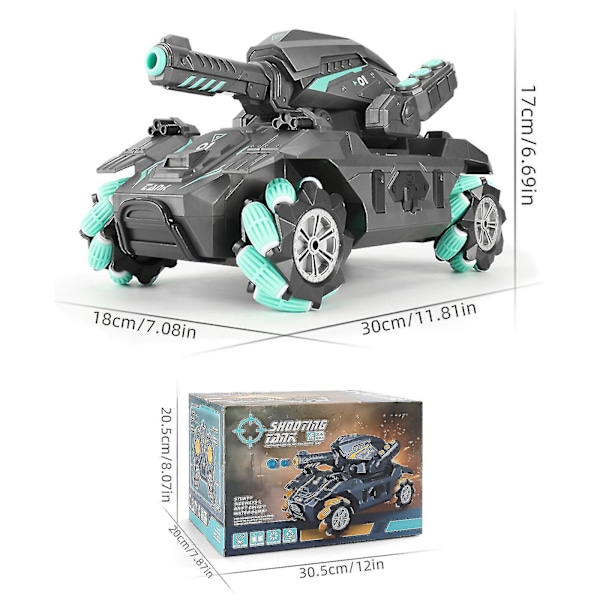 RC Tankbil, Skyter Vannkuler (bomber) Fjernstyrt Bil, 4WD Battle Stunt Bil Green