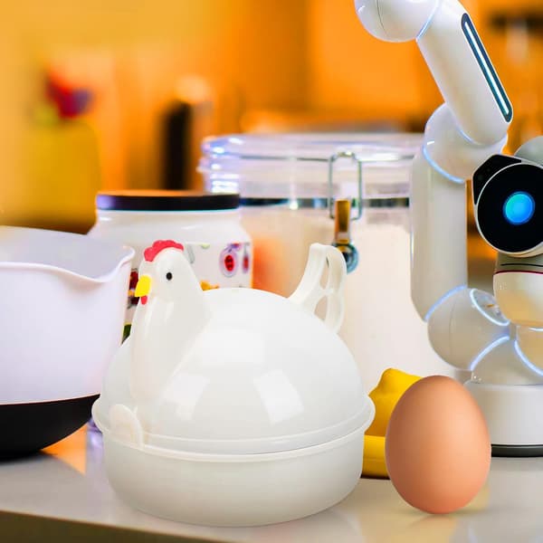 2 stk. eggdamper damp egg-enhet mikrobølgeovn tidsbesparende kompakt lettvektsdesign