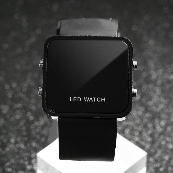 Flerfarvet Herre Kvinder Spejl LED Silikone Sport Watch