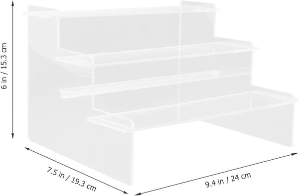 Akryl Riser Display Stativ Figur Utstillingsstativ Tre-lags Design Akryl Multifunksjonell
