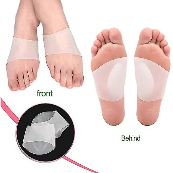 4 Par Fladfod-Buestøtter Plantar Fasciitis Indlægssåler