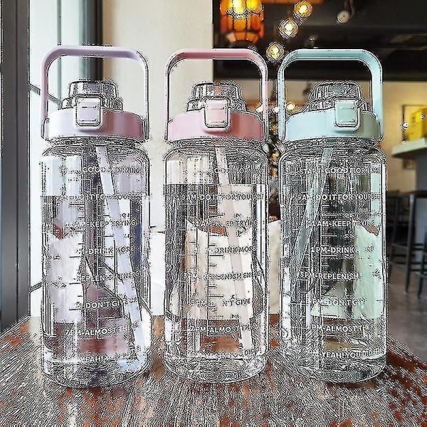 2l bærbare vandflasker med stor kapacitet Fitness-vandkande med tidsmarkør-yuhao