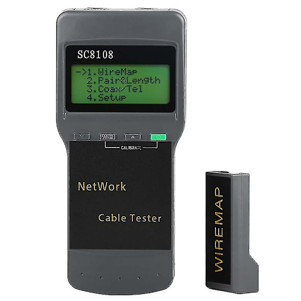 Sc8108 Bærbar LCD-skærm Netværkstester Meter Lan Telefonkabel Rj45 Cat5e Cat6 Længdetestværktøj