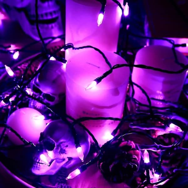 Julelys med solcelle, udendørs, 12m, 100 LED