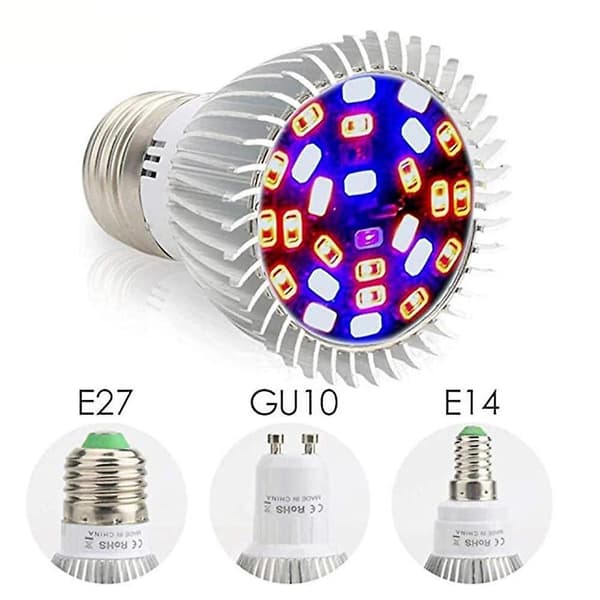 4 stk. E14 LED Vækstlys Indendørs Planter E27 Fuld Spektrum