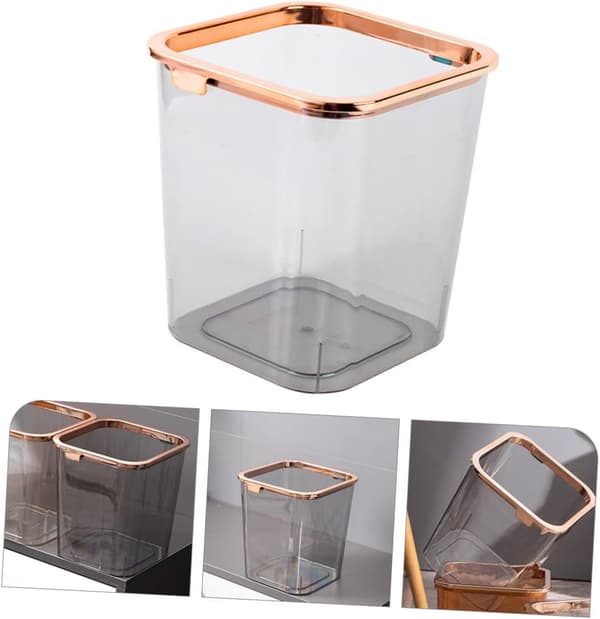 Husholdningssøppelbøtte Papirkurv 20X18X18Cm PET-materiale Solid