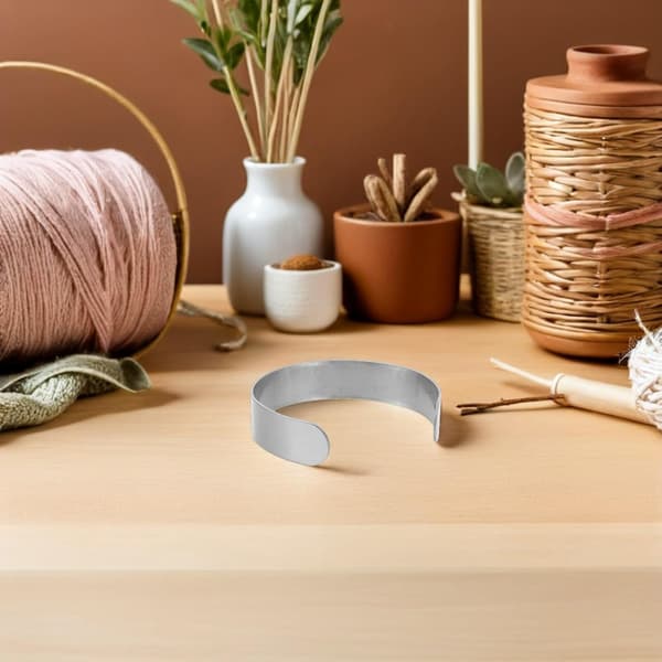 10 stk. armbåndsemner i rustfrit stål med justerbart åbent design