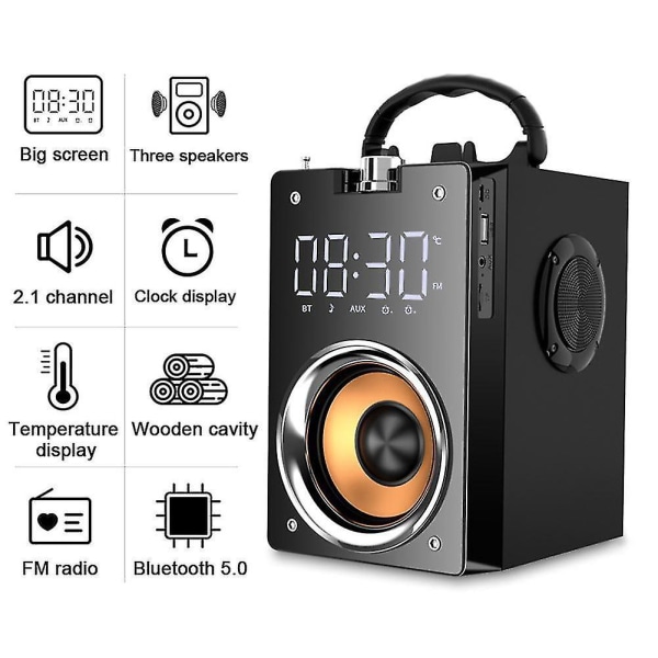 Super Bass Bluetooth-høyttalere Portable Column 3D Stereo