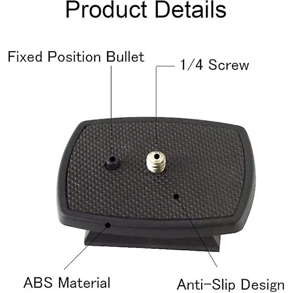 2-pack Kamerasnabbkopplingsplatta med 1/4 skruv ABS-plast Snabb Passande