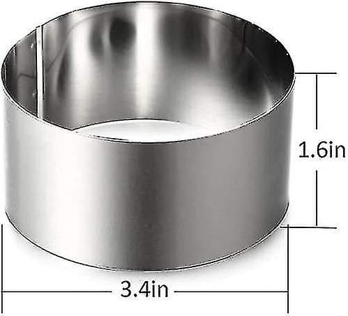 Mousse-ringer i rustfritt stål, kakeform med trykknapp, Smallbee 8 cm i diameter, Smallbee sett med 6, gave