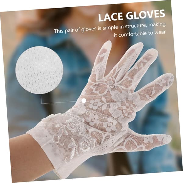 Korte blondehandsker til elegante åndbare bryllupsbrudehandsker Bløde touchscreen-kompatible festkjoler
