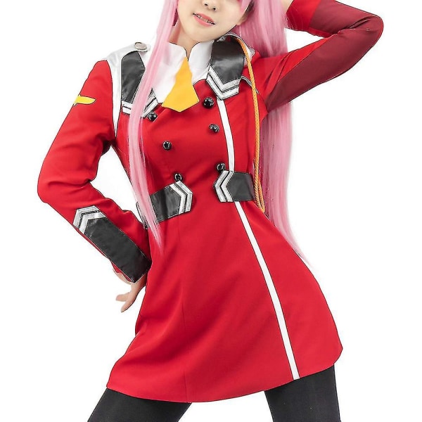I Franxx Zero Two Costume Uniform Kvinder Røde Anime Outfits Sæt M