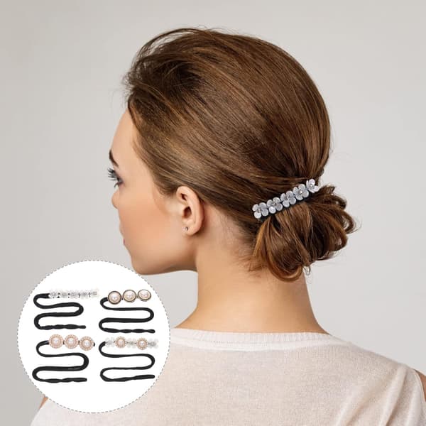 4 stk. elegant perlekulehårbånd for hårknutestyling jentehårtilbehør