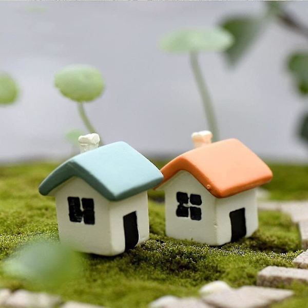 Miniatur Figur Resin Sød Mikrohus Figur Landskabs Tilbehør
