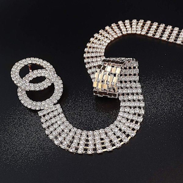 Krystal Talje Kæde Til Kvinder Rhinestone Kæde Bælter O-ring Kæde Gave Guld