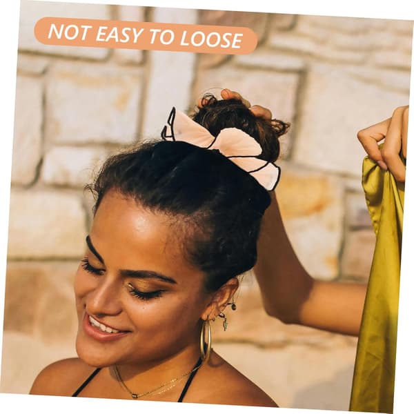 4 stk. store flæse-hårbånd elastiske scrunchies til kvinder piger tykt hår styling tilbehør til hverdagsbegivenheder