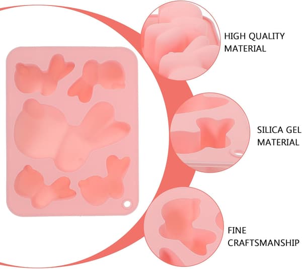 Rosa silikonkaninform påskehareform Non-Stick kake- og dessertbakeform