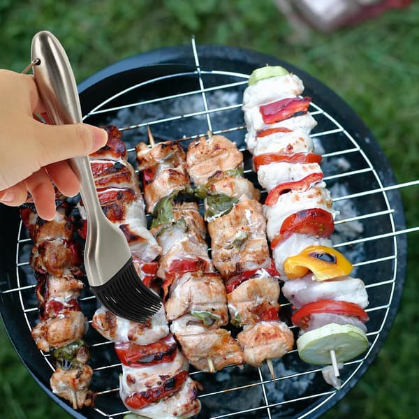 2st Grilloljeborste Bakborste Rostfritt Stål Silikon Hög Temperaturbeständighet Lättvikt