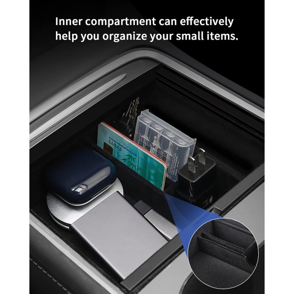 Tesla Console Organizer piilolaatikon säilytyslaatikko Tesla Model 3 mallille Y 2021 2022