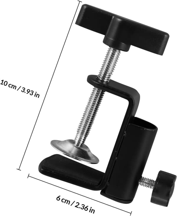2 st mikrofonbordsmonteringsklämmor legering metallbas säkert montera mikrofonstativ