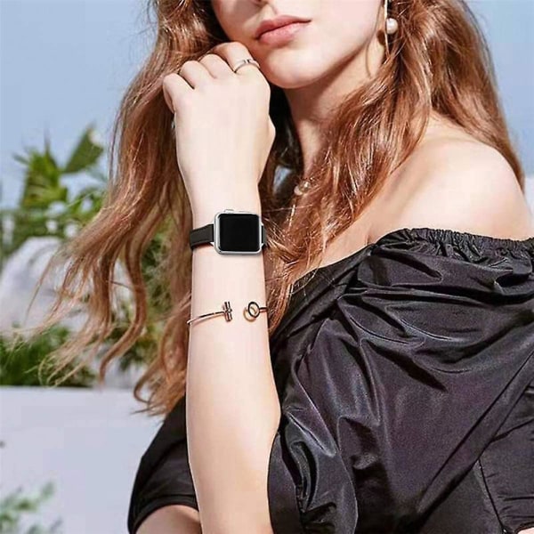 For Apple Watch 6 Se 40 mm 44 mm bånd slank lærreim For Iwatch Series 6 5 4 3 38 mm 42 mm bånd kvinner jente tynt Correa håndledd