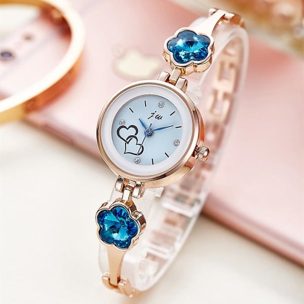 Elektronisk Kvarts Ur til Kvinder Kvinders Mærke Mode Mode Liv Vandafvisende Student Stålrem Kvinders Ur Gold strap white diamond