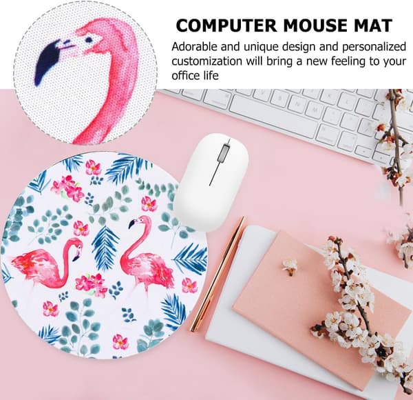 Sød Flamingo Gaming Musemåtte, Skridsikker Kontor Computermusemåtte, Blødt Robust Skrivebordstilbehør