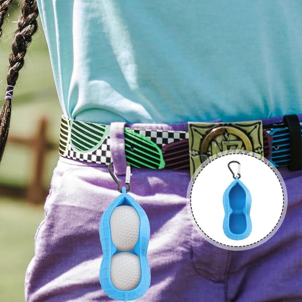 Golfboldhylster 2 stk. silikonebeskytter med klips Bærbar elastisk golfboldholderpose