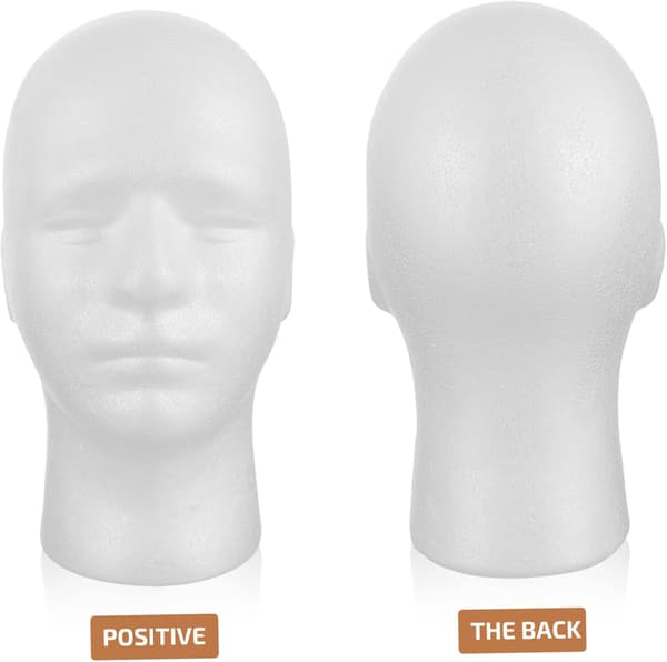3 stk. Mannequin Display Stand til parykker, hatte og tørklæder, mandlig model
