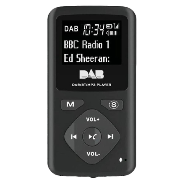 Dab/Dab Digital Radio Bluetooth 4.0 Personal Pocket Fm Mini Bærbar Radio Hovedtelefon Mp3 -usb For Ho