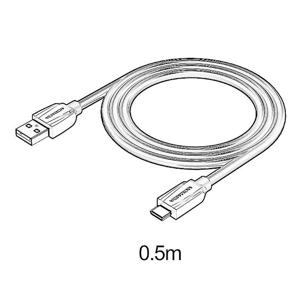 Vention A47 USB 3.0 - Type-C Synkronointi- ja Latauskaapeli, Nopea
