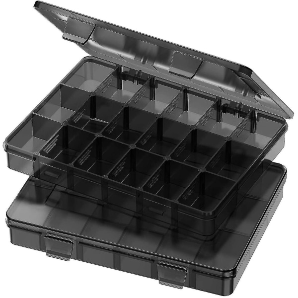 Organizer,plastic Storage Box With 18 Removable Grids Compartments