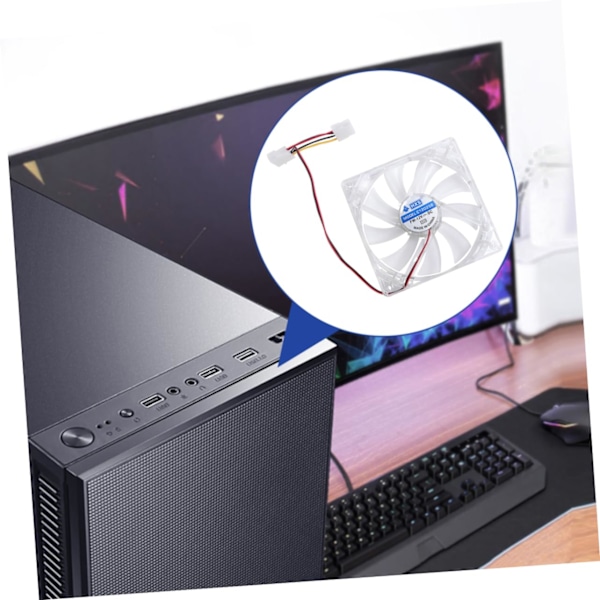 Kobber CPU Køleventilator Støjsvag 12cm Computerkabinet Ventilator LED Radiator til Gaming