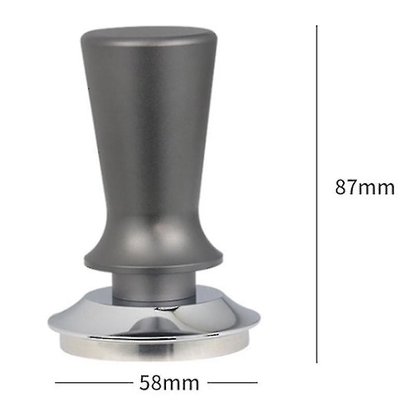 Elastisk Pulverpresse i Rustfrit Stål Kaffehammer 58mm, Sølvgrå