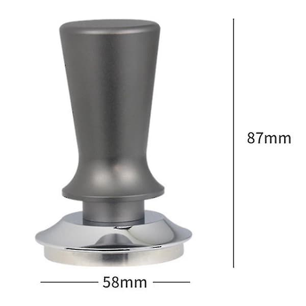 Elastisk Pulverpresse i Rustfritt Stål Kaffehammer 58mm, Sølvgrå