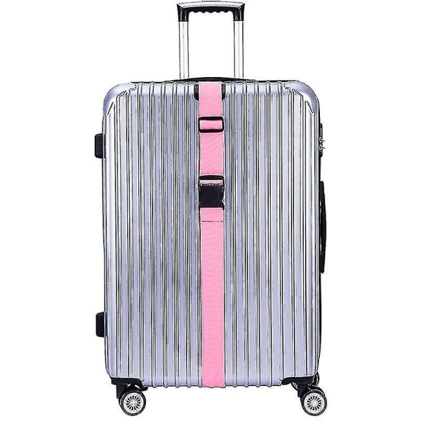 Bagagestropper til kufferter Rem rejsebælter Tilbehør 4 stk, Pink)
