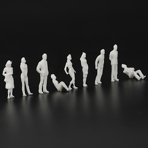 1:50 Vita Figurer Arkitektonisk Modell Mänsklig Skala Ho Modell Plastpersoner, 10 Stycken