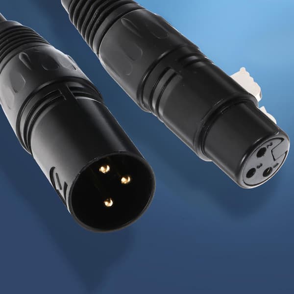 XLR mikrofonkabel 3-benet mikrofonkabel kobbertrådleder sort reducerer tab fast forbindelse