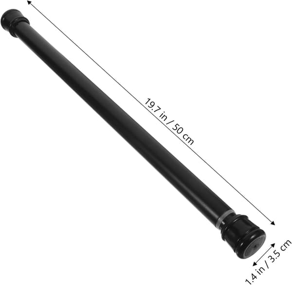 Justerbar spännduschdraperistång 50-80cm, utdragbar svartvit badrumsklädstång