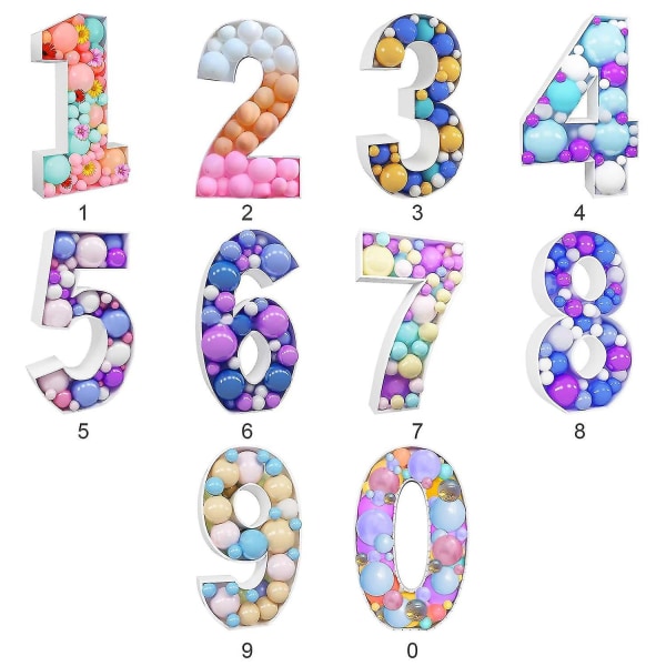 Mosaic Numbers Balloons Boy First Birthday Party Decor 3,3ft