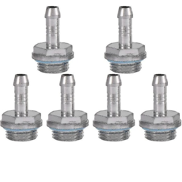 6 stk PC Vannkjøling 2 Touch Connector G1 / 4 Gjenget Dyseslangekobling (6 mm)