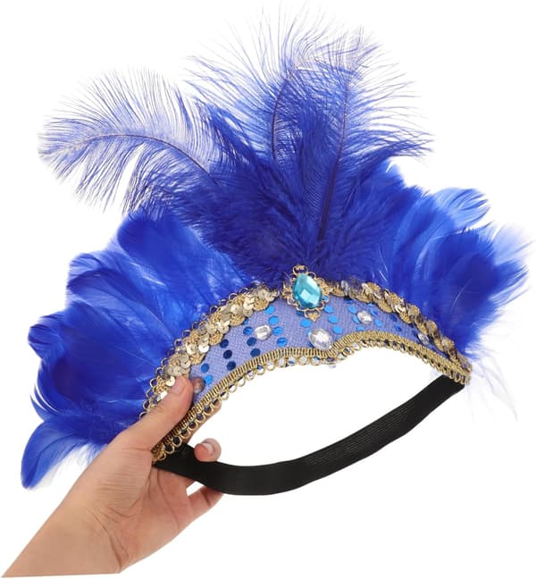 Gotisk karnevalshodeplagg for kvinner Cosplay hodeplagg Flapper-tilbehør til Halloween og teselskaper