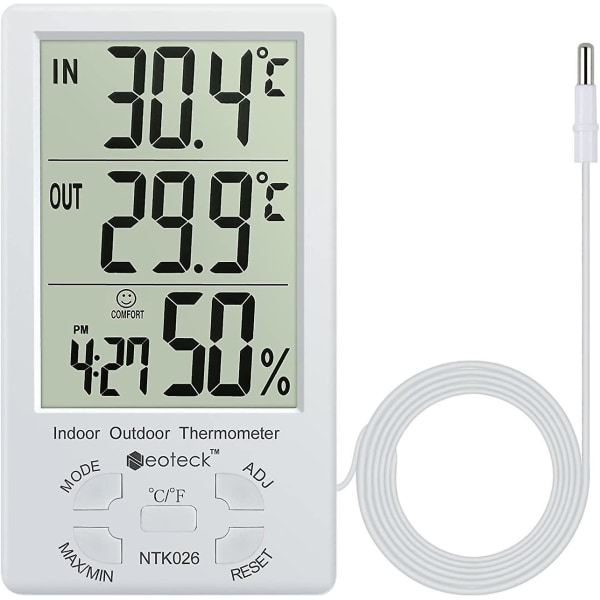 Thermohygrometer LCD Digital Termometer Hygrometer Inomhus och Utomhus Thermohygrometer