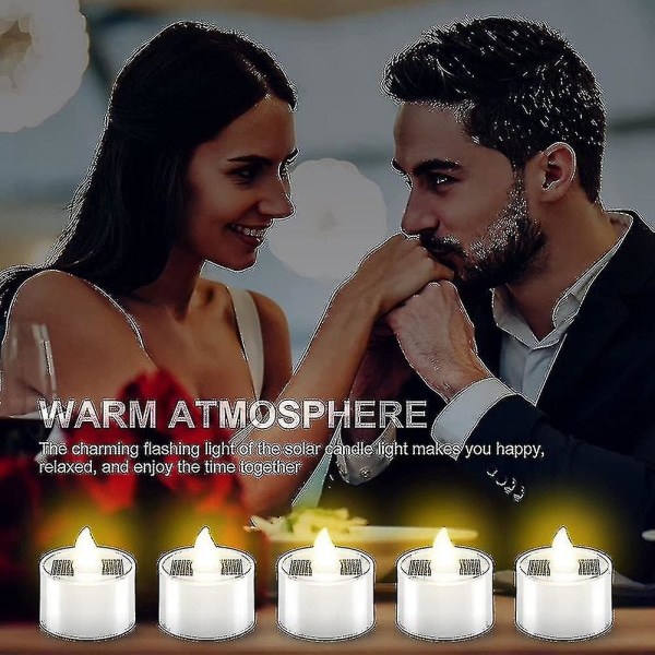 18 stk. Solcelled Teelys Lys Flammeløse Udendørs Led Vandtætte Genopladelige Lys (1,5 X 1,4
