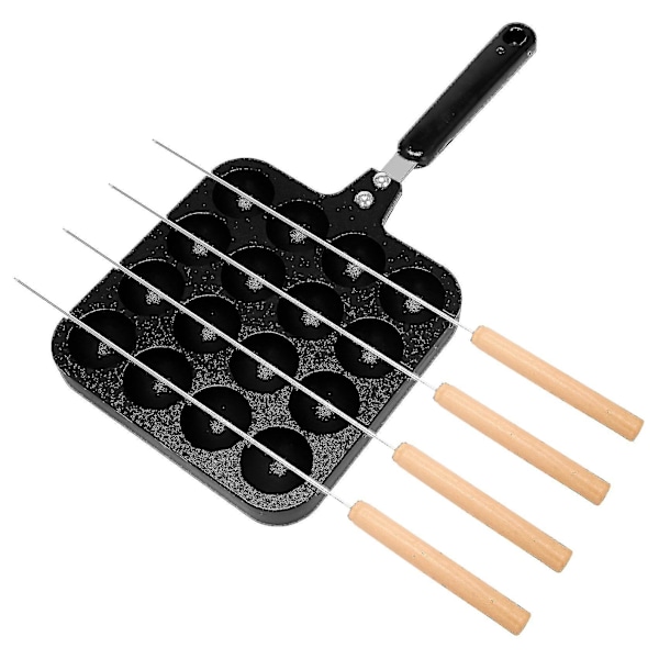 16 Huller Aluminium Takoyaki Maker Grillpande Blækspruttebold Plade Hjemmemadlavning Bageformer Form Bakke Ba